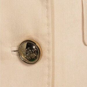 Neutral Linen blend blazer dry cleaned